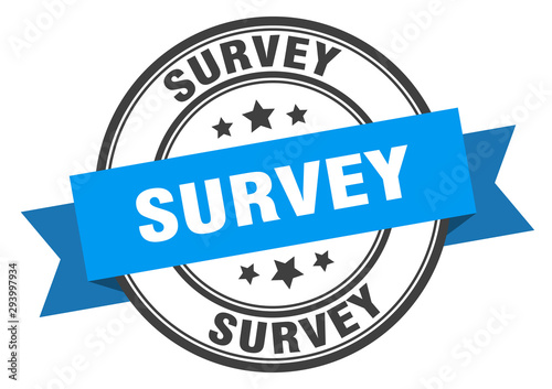survey label. survey blue band sign. survey