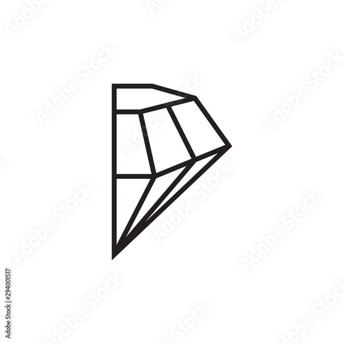 Half diamond precious gem graphic deisgn template