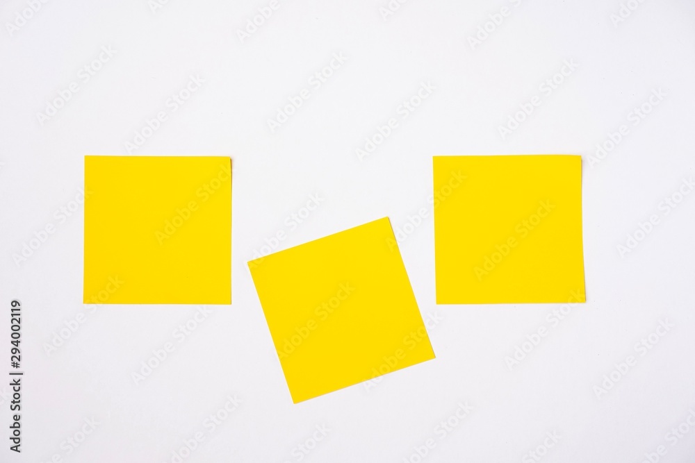 Sticky notes against white background, copy space for text Sticky notes against white background, copy space for text