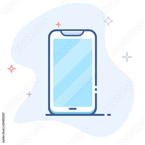 Mobile phone line icon. Smartphone symbol outline vector.
