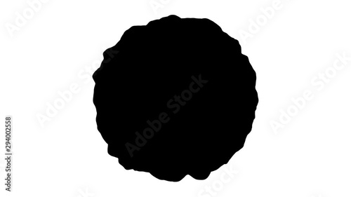 black oil ball with displacements on surface. 3d animation loop with alpha matte.