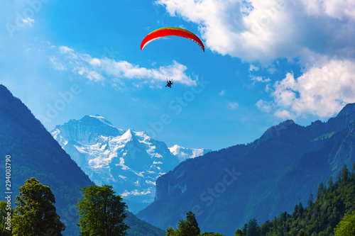 Paraglider in Interlaken, Switzerland