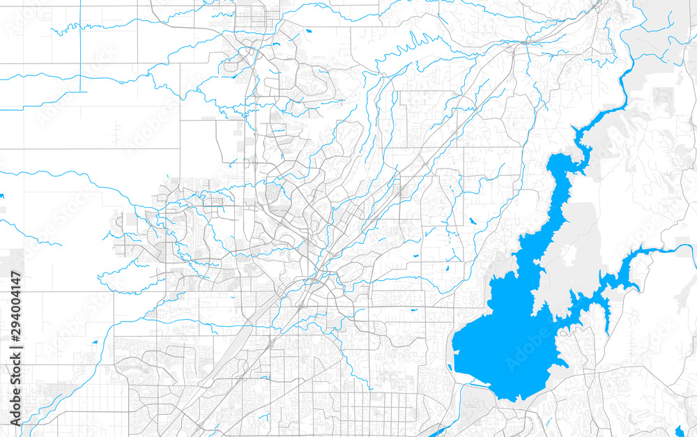 Fototapeta premium Rich detailed vector map of Rocklin, California, USA