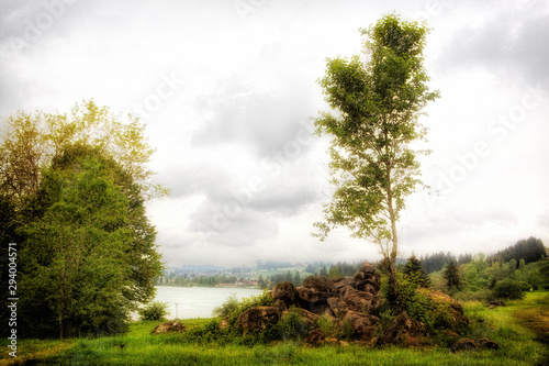 Lechbruck in Beieren with trees