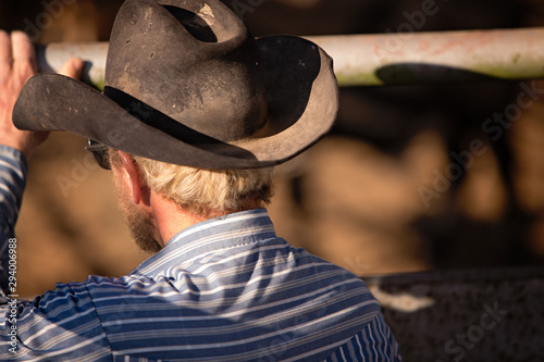 Cowboy in well-worn cowboy hat