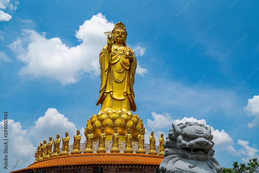 Statue of Bodhisattva Guan Yin Chinese Temple,Chinese Stone Lion Statue of Bodhisattva Guan Yin Chinese Temple,Chinese Stone Lion