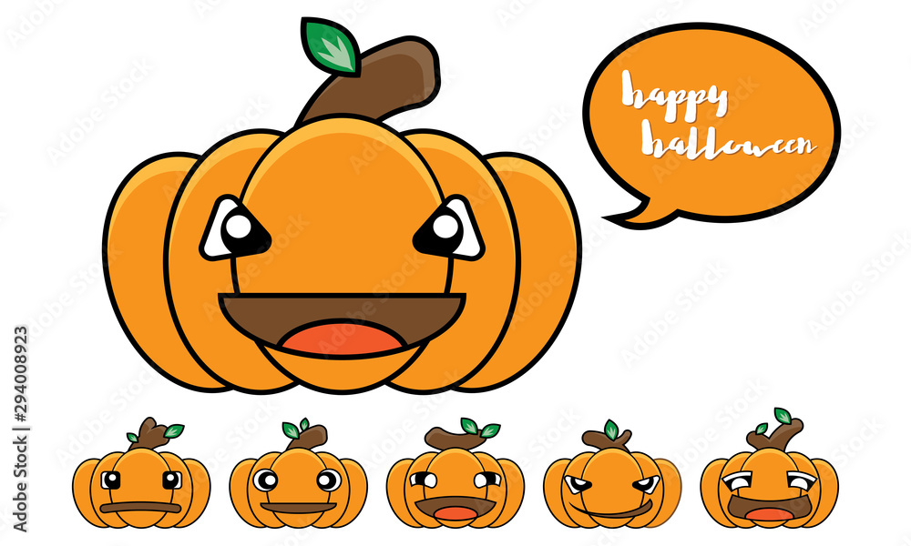 Fototapeta premium cartoon pumpkin in halloween concept