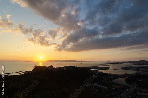 和歌山市 高津子山展望台からの夕日 