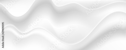 Abstract grey liquid flowing elegant waves graphic design. Smooth white silk wavy background. Vector illustration