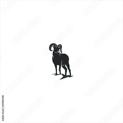 Mountain Goat Logo Simple Wildlife Animal Silhouette Vector