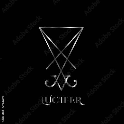 Sigil of Lucifer- A symbol of satanic god Lucifer in silver