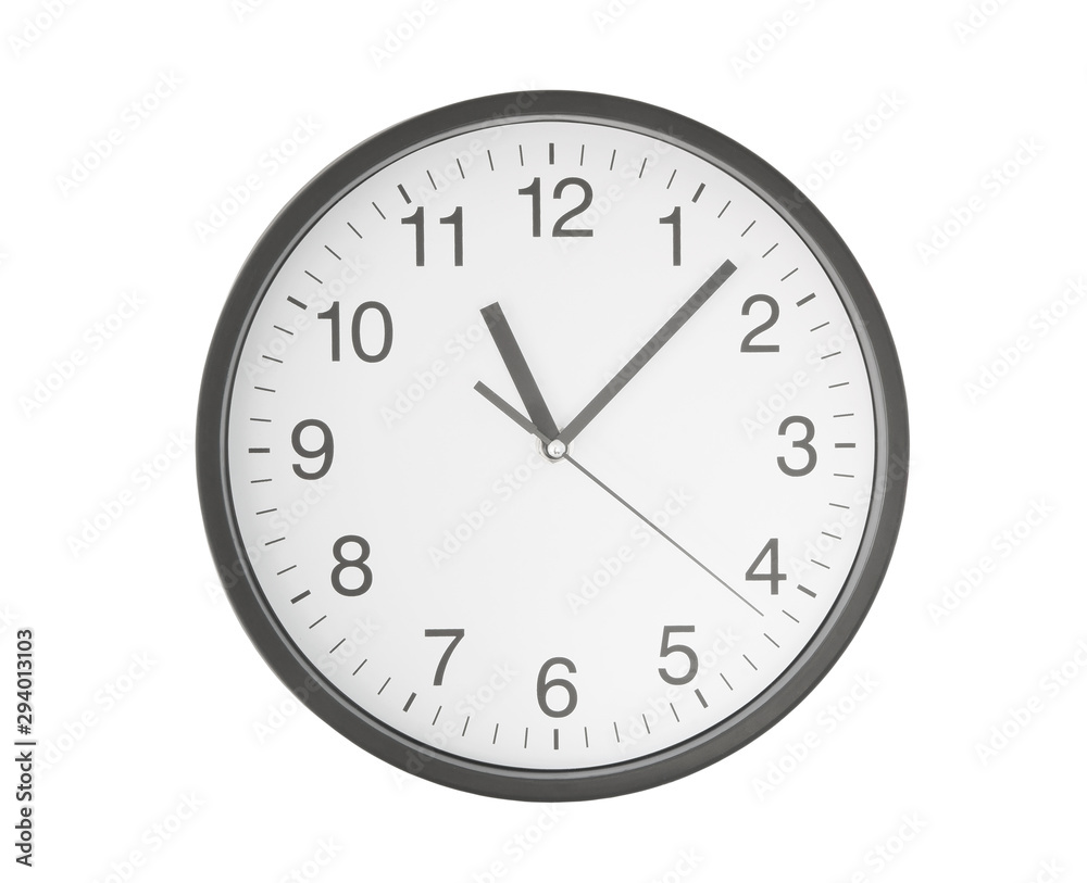 Round clock isolated on white background Round clock isolated on white background
