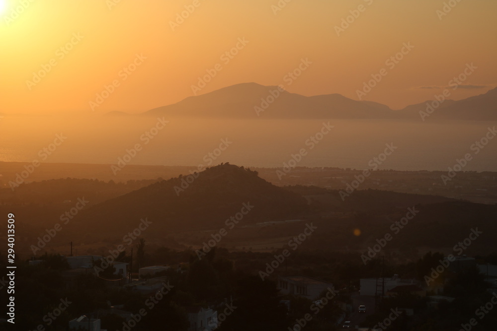 Sunrise-sunset in the Aegean