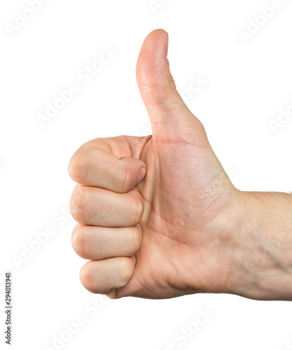 hand with thumb up isolated on white background © agrus