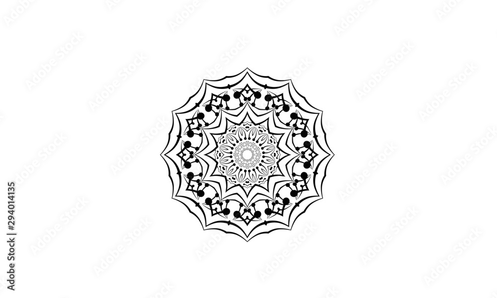 Black mandala vector autumn pattern Black mandala vector autumn pattern