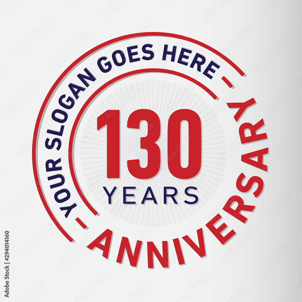 130 years anniversary logo template. One hundred and thirty years celebrating logotype. Vector and illustration. 130 years anniversary logo template. One hundred and thirty years celebrating logotype. Vector and illustration.