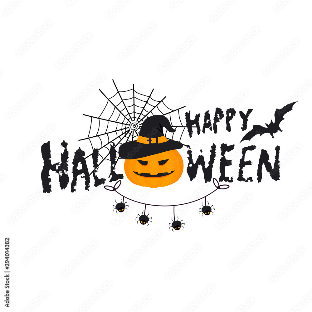 Happy Hallowen the inscription. Vector hand drawn illustration for menu, prints, poster, invitation, party decoration. Happy Hallowen the inscription. Vector hand drawn illustration for menu, prints, poster, invitation, party decoration.