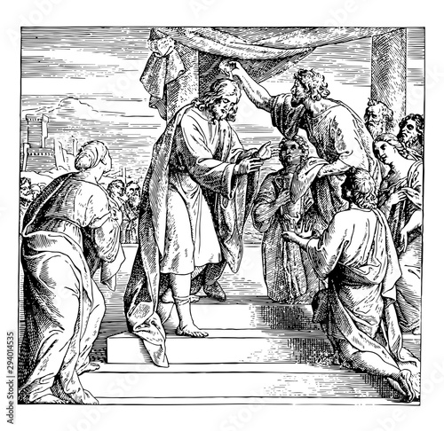 David Anointed King Over Israel, vintage illustration