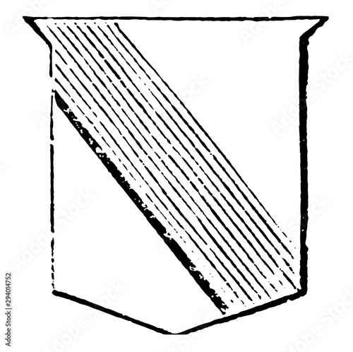 Ordinary Bend are contains the fifth part of the field if uncharged, vintage engraving.