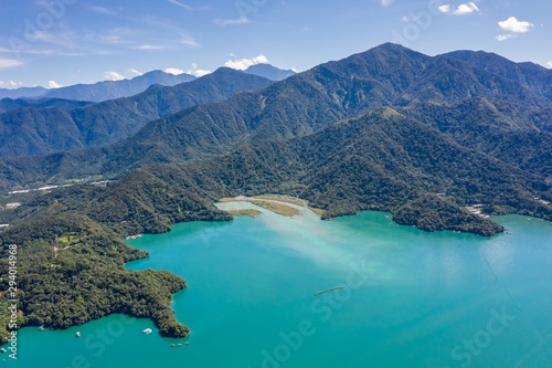 aerial view of famous Sun Moon Lake landscape © ChenPG