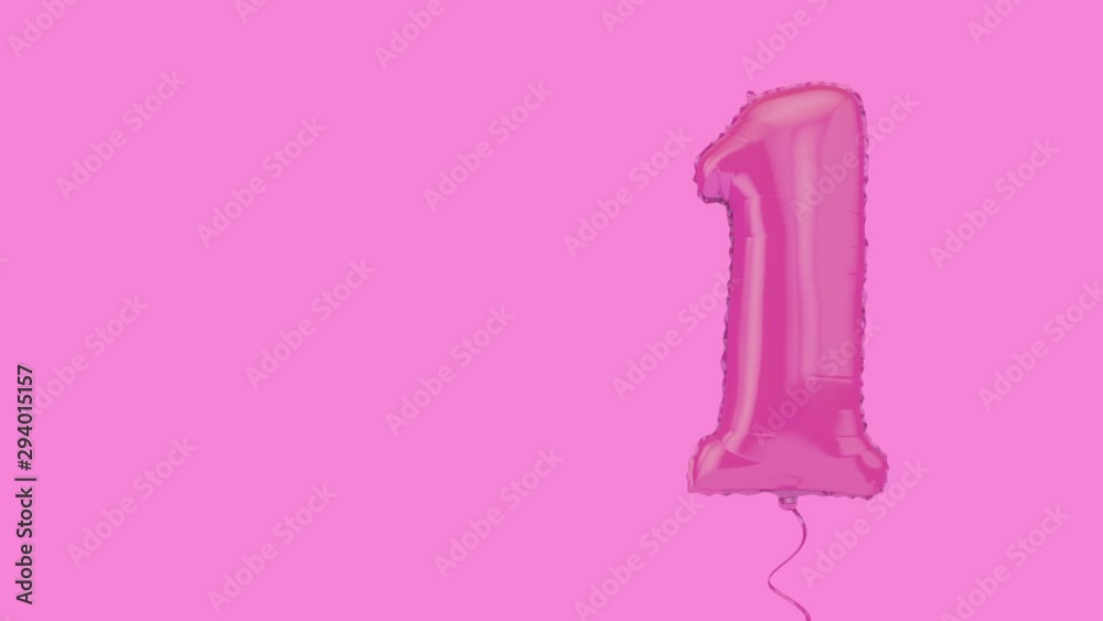 Number one helium birthday party celebration balloon background. 3D Rendering Number one helium birthday party celebration balloon background. 3D Rendering