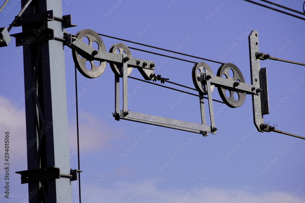 device for tension of conductive wire on the lines of high-speed Railways, metal construction on the railway, high-voltage wires device for tension of conductive wire on the lines of high-speed Railways, metal construction on the railway, high-voltage wires