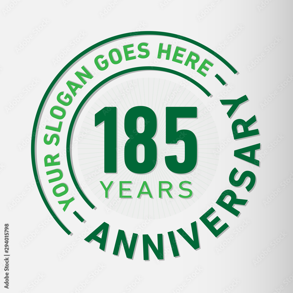 185 years anniversary logo template. One hundred and eighty-five years celebrating logotype. Vector and illustration. 185 years anniversary logo template. One hundred and eighty-five years celebrating logotype. Vector and illustration.