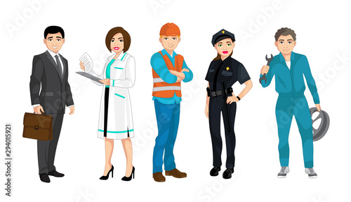 Set of people related to the different professions
