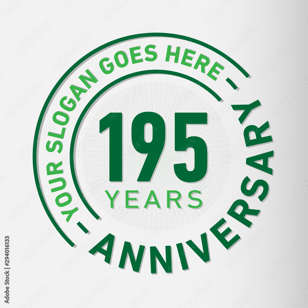 195 years anniversary logo template. One hundred and ninety-five years celebrating logotype. Vector and illustration. 195 years anniversary logo template. One hundred and ninety-five years celebrating logotype. Vector and illustration.
