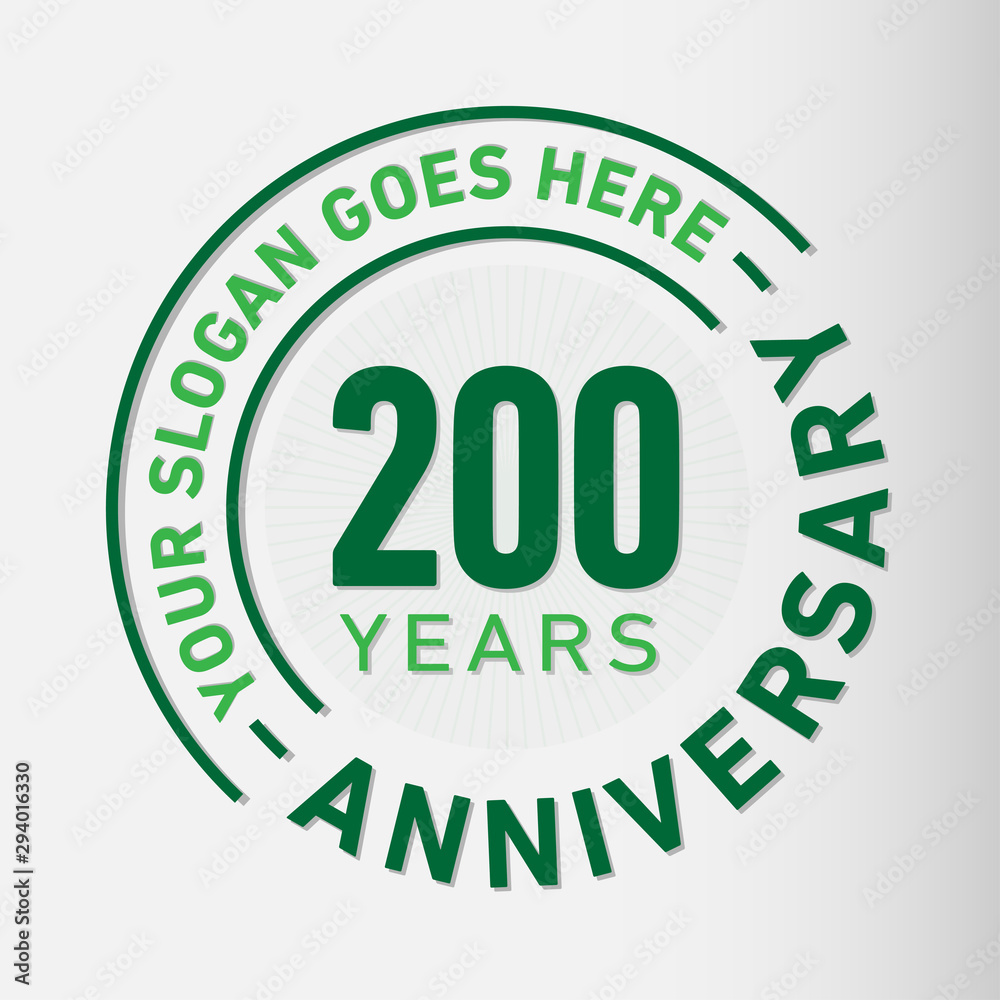 200 years anniversary logo template. Two hundred years celebrating logotype. Vector and illustration. 200 years anniversary logo template. Two hundred years celebrating logotype. Vector and illustration.