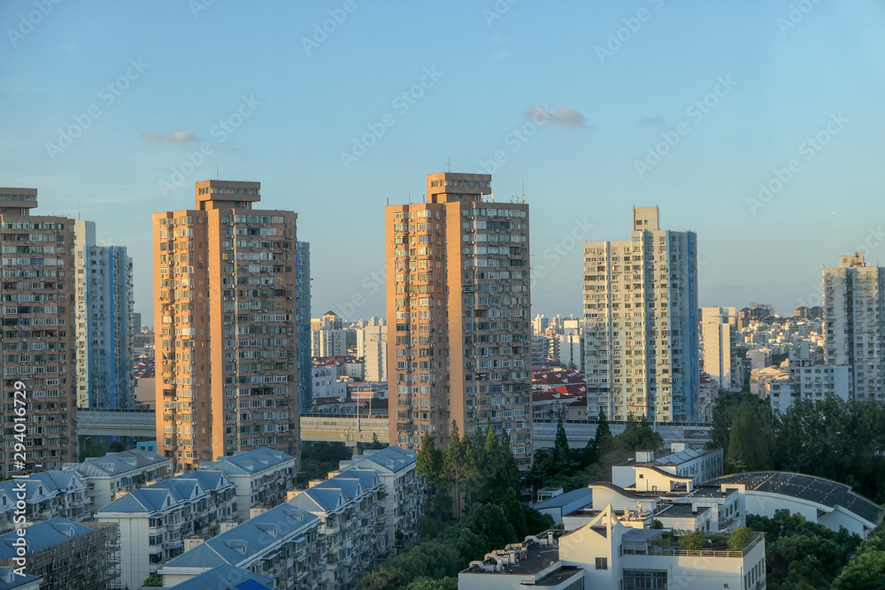 Obraz premium city at sunset