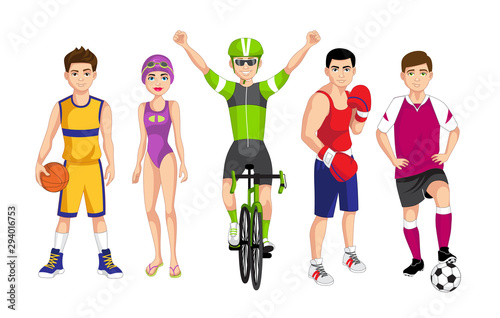 Set of people related to the different sports