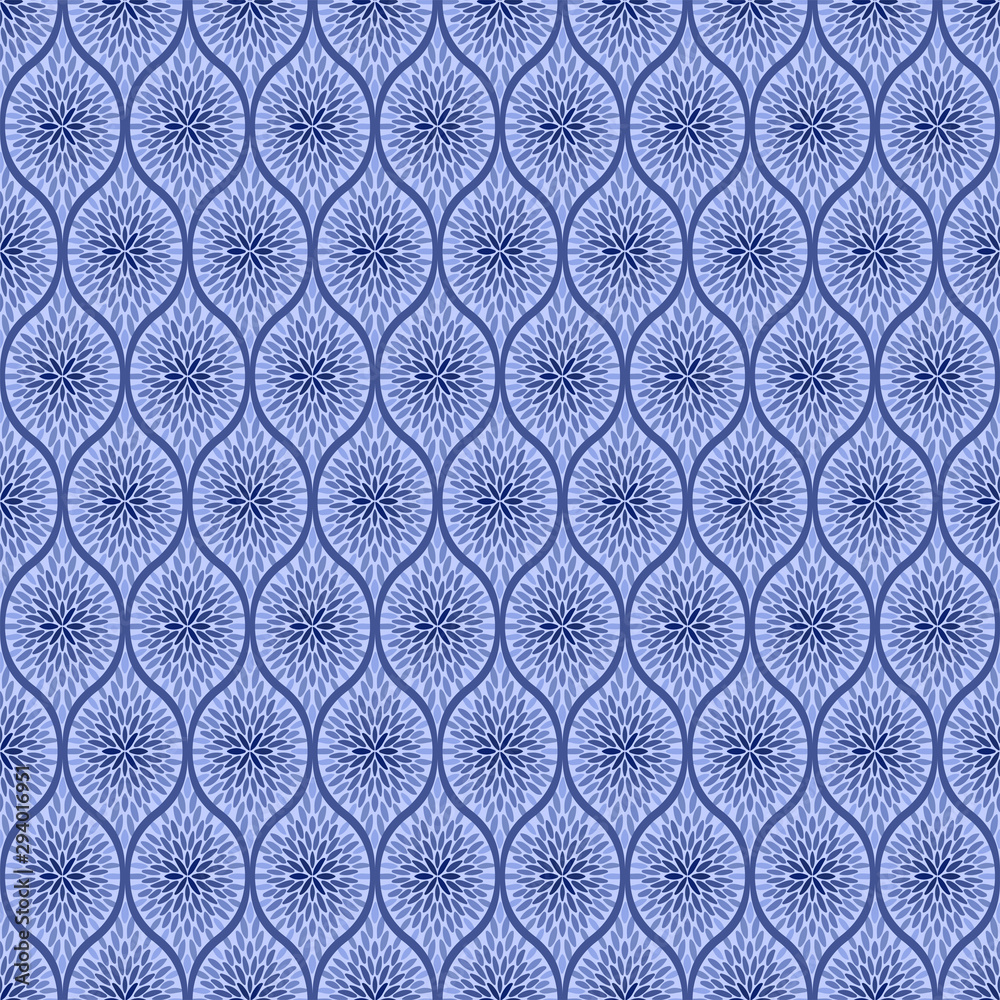 Floral ombre burst geometric ogee pattern Floral ombre burst geometric ogee pattern