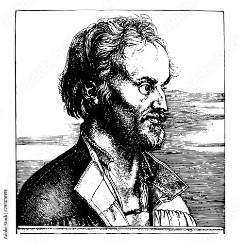 Philip Melanchthon was a German Professor and Theologian, vintage engraving.