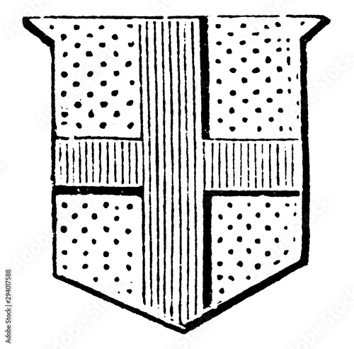 Cross Ordinary having the appearance of the letter X, vintage engraving.