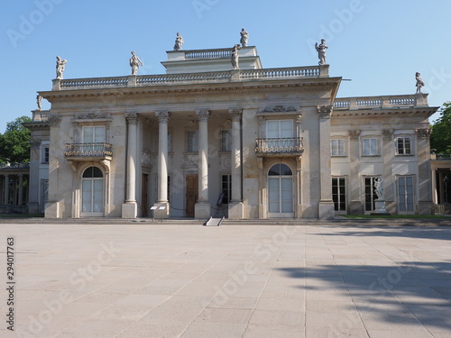 Old palace on the isle in baths park in Warsaw european capital city of Poland in 2019 on June photo