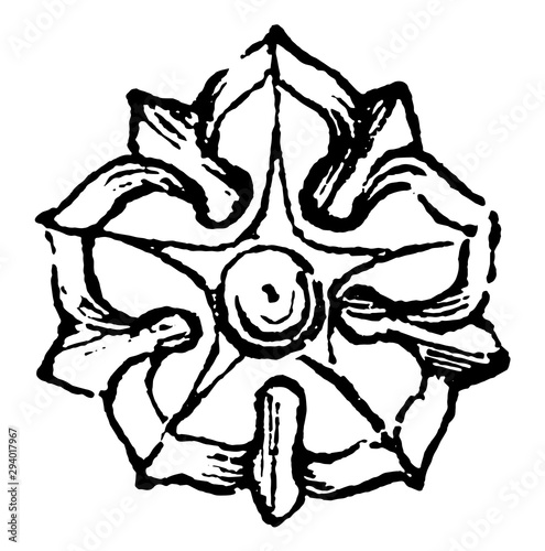 Rose Difference also denote the subordinate degrees, vintage engraving.