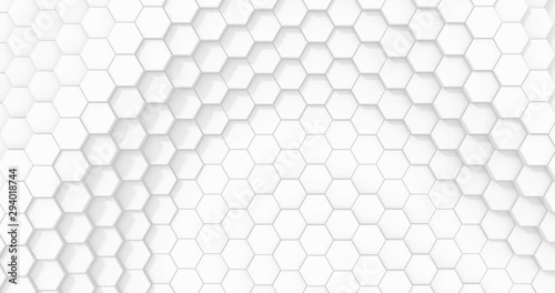 Abstract Hexagon Geometric Surface Loop. light bright clean waving motion background canvas in pure wall architectural white. Seamless loop 4K FullHD.