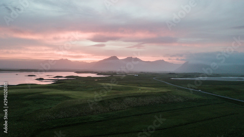 Aerial view of Beautiful  Sunset on the Iceland  © Branislav