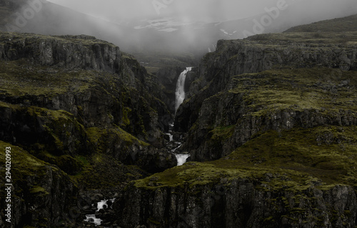 Fototapeta Naklejka Na Ścianę i Meble -  Waterfall in the East Fjords, Iceland