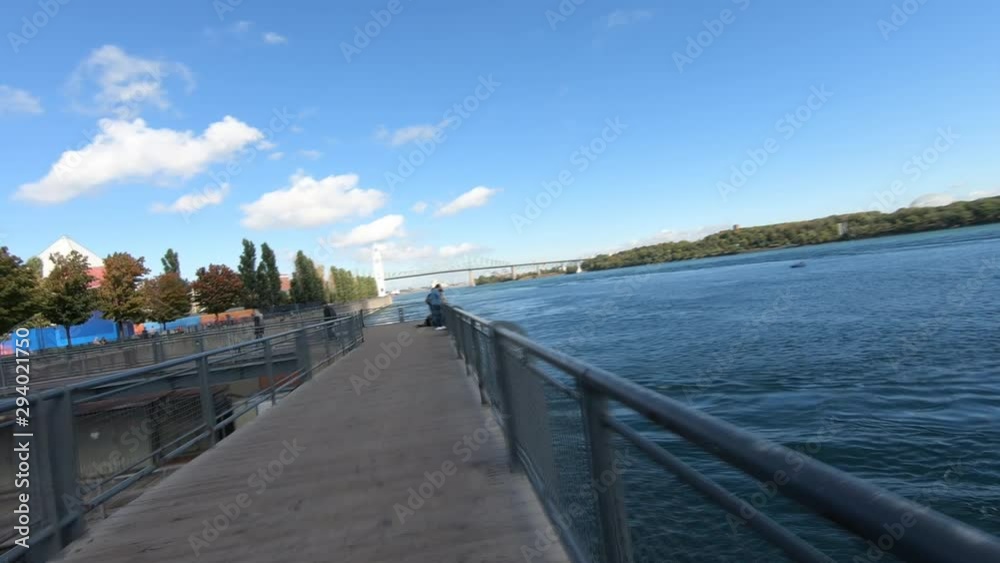 Hyperlapse Timelapse of walking Montreal old port, Canada Hyperlapse Timelapse of walking Montreal old port, Canada