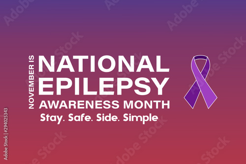 November is National Epilepsy Awareness Month. Poster, card, banner, background design. 