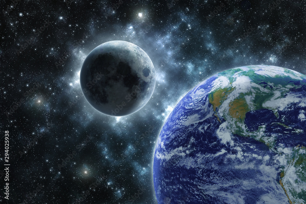 Obraz premium Moon and the Earth Elements of this image furnished by NASA