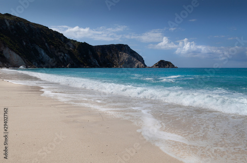 Fototapeta Naklejka Na Ścianę i Meble -  Petani beach on the west coast of the Greek island of Kefalonia