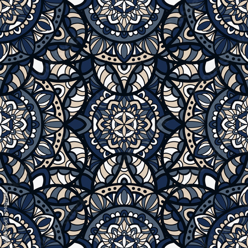 Mandala vector seamless pattern background. Tribal ornament. photo