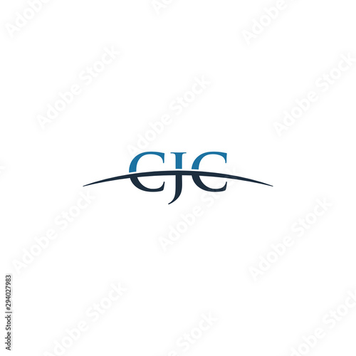 Initial letter CJC, overlapping movement swoosh horizon logo company design inspiration in blue and gray color vector photo