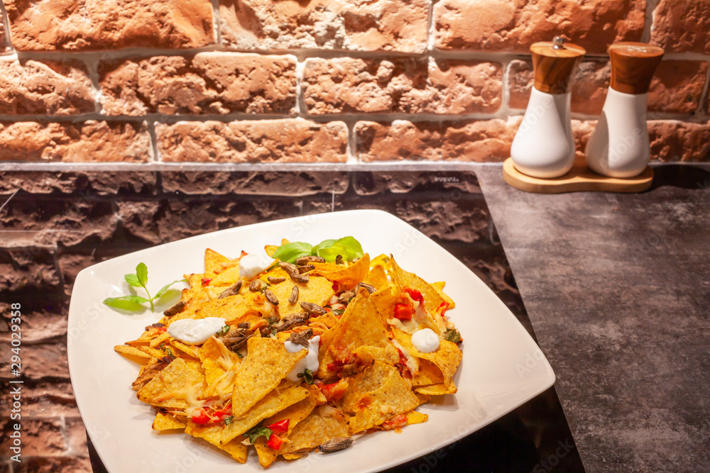 Insect nachos plate