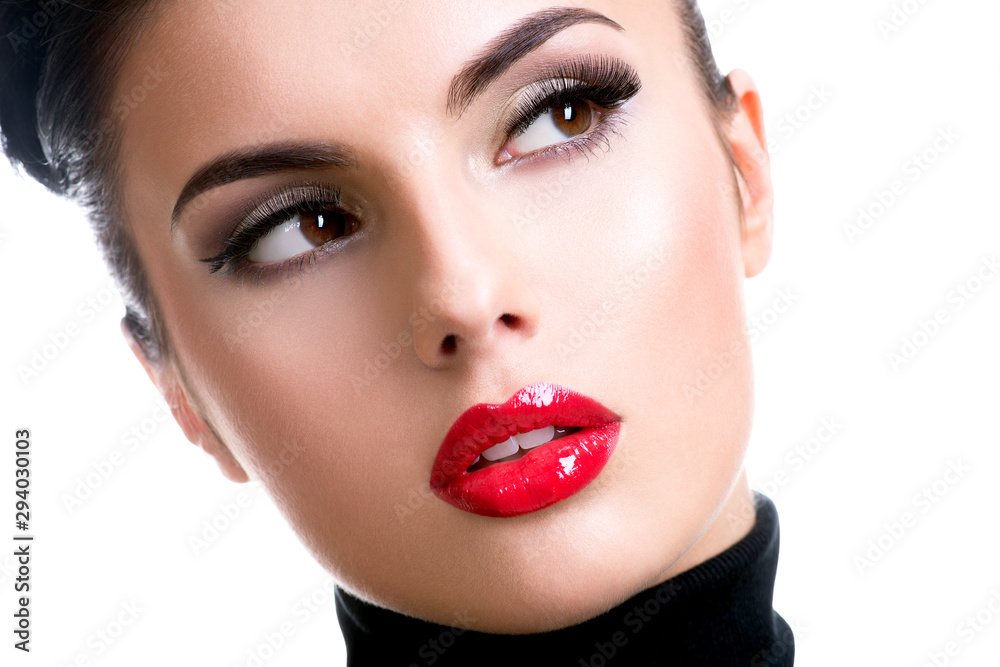 Beautiful young fashion woman with glamour makeup. Beautiful young fashion woman with glamour makeup.