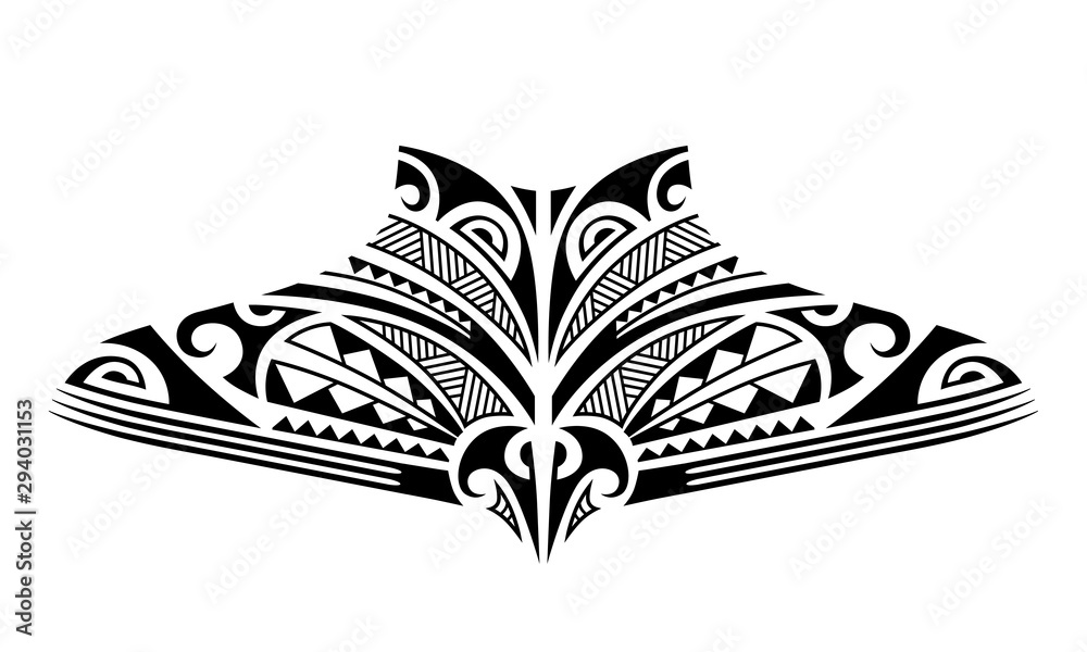 Maori tattoo sketch. Tribal ethno style tattoo for neck, back, chest. Stock  Vector | Adobe Stock