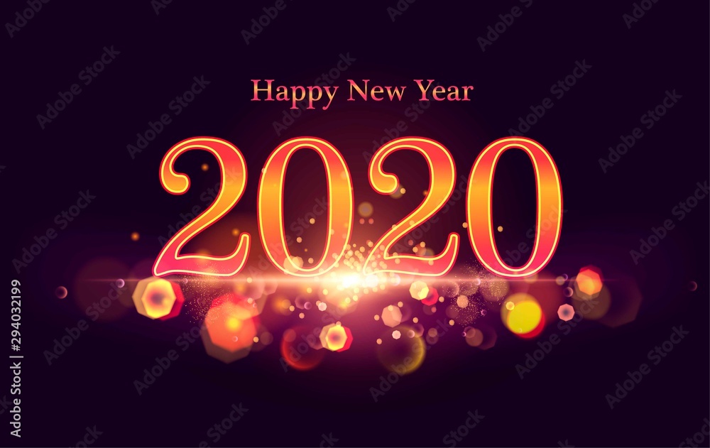 New Year 2020. Shining background.